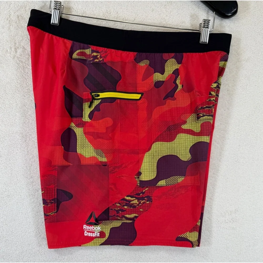 Reebok Super Nasty Speed CrossFit Training Gym Shorts Mens M Red Camo AJ1505